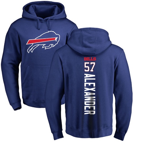 Men NFL Buffalo Bills 57 Lorenzo Alexander Royal Blue Backer Pullover Hoodie Sweatshirt